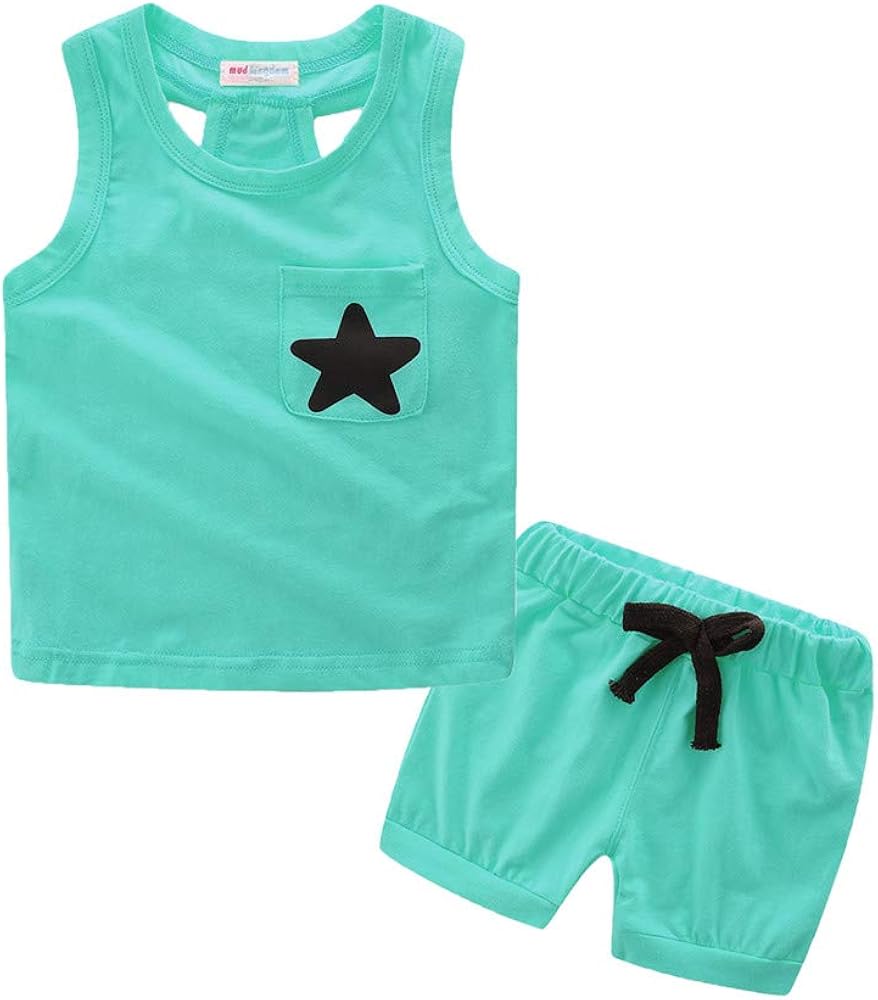 Mud Kingdom Little Girls Pajamas Set Sleeveless Cute Summer Sleepwear