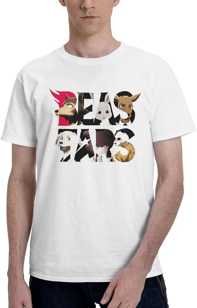 Anime Manga Beastars Logo T Shirt Boys Summer Round Neck Tops Cotton Casual Short Sleeve Shirts