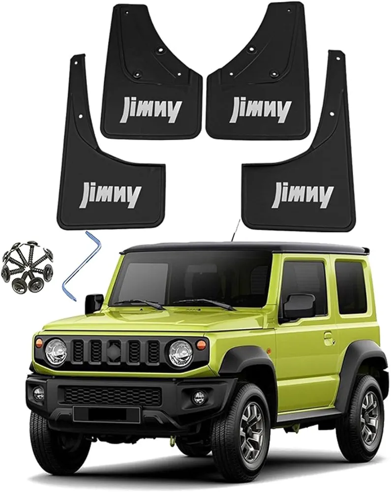 Car Mud Flaps Mudguard for 2019-2024 Suzuki Jimny HJ BJ64 BJ74 Front and Rear Mudflaps Splash Guards Heavy Duty Flares 4-PC Auto Accessories Kit,Send 1 Car Wash Towel,Black