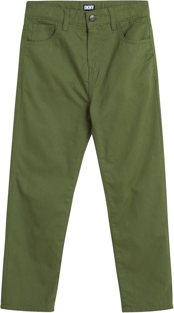 DKNY Boys' Pants - Comfort Stretch Twill Khaki Pants - Children's Classic Fit Flat Front Chino Pants for Boys (8-16)