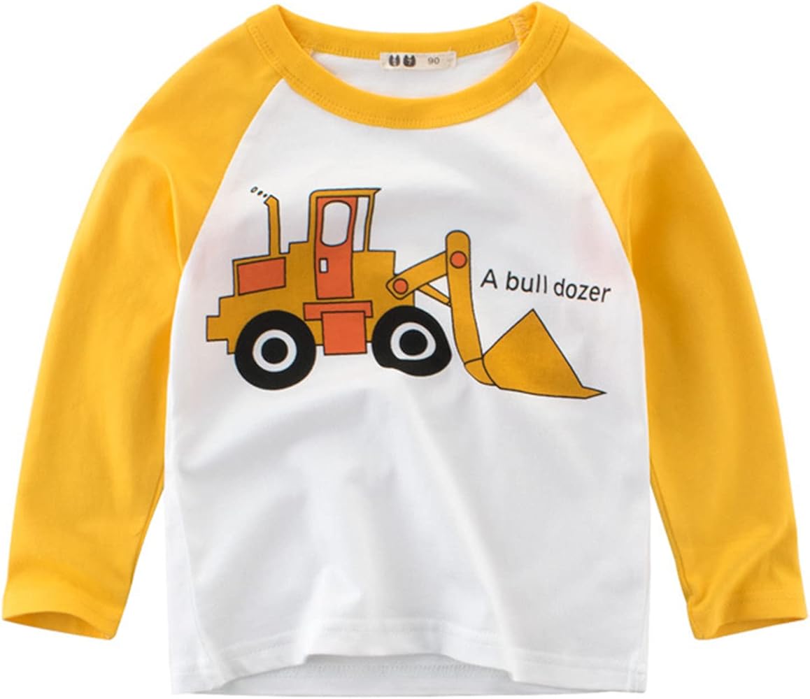 Toddler Kids Baby Boys Girls Cars Print Long Sleeve Crewneck T Shirts Tops Tee Clothes for Children Boys Tops