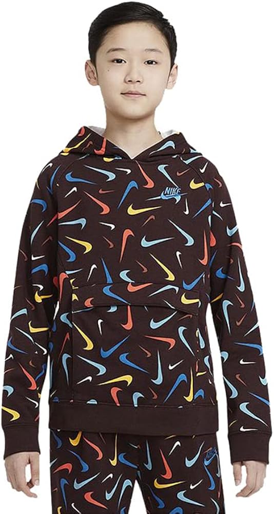 Nike Boy's NSW Club Fleece Print Hoodie (Little Kids/Big Kids)