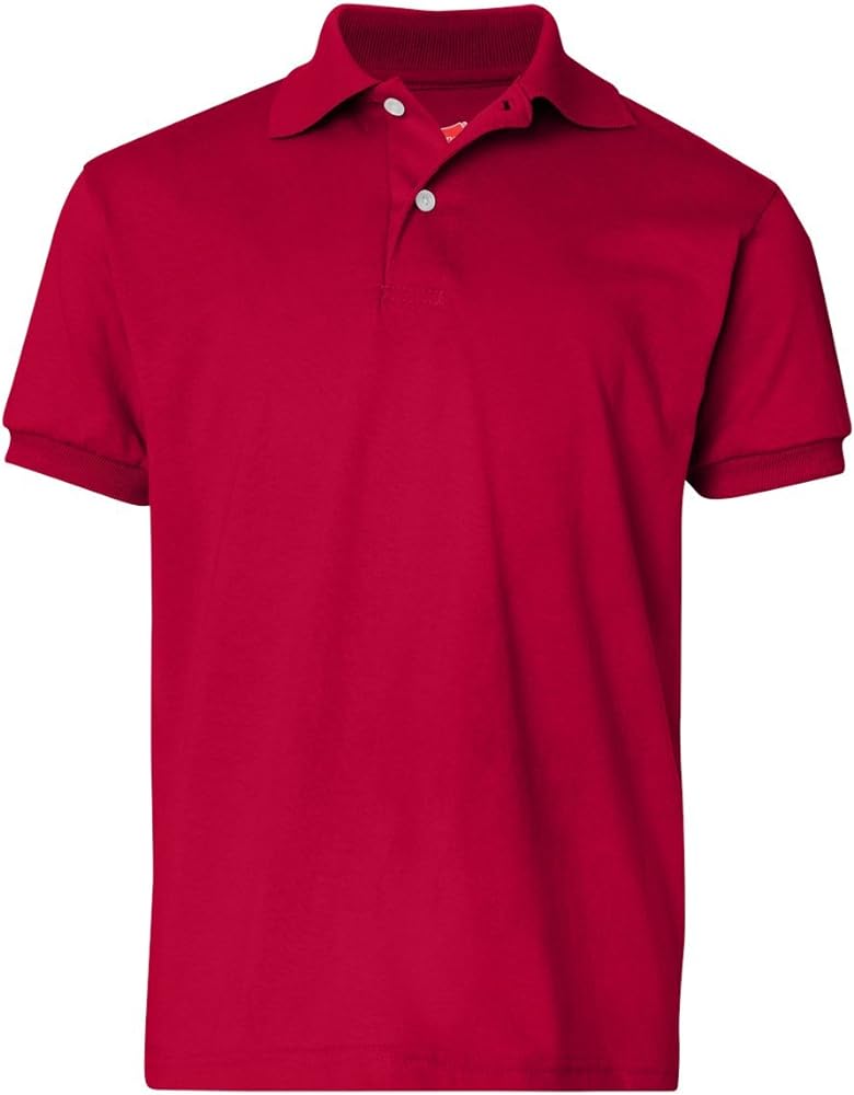 Hanes Boys Short Sleeve Eco Smart Jersey Polo