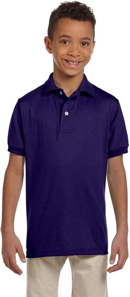 Jerzees Youth 5.6 oz. SpotShield™ Jersey Polo M DEEP PURPLE