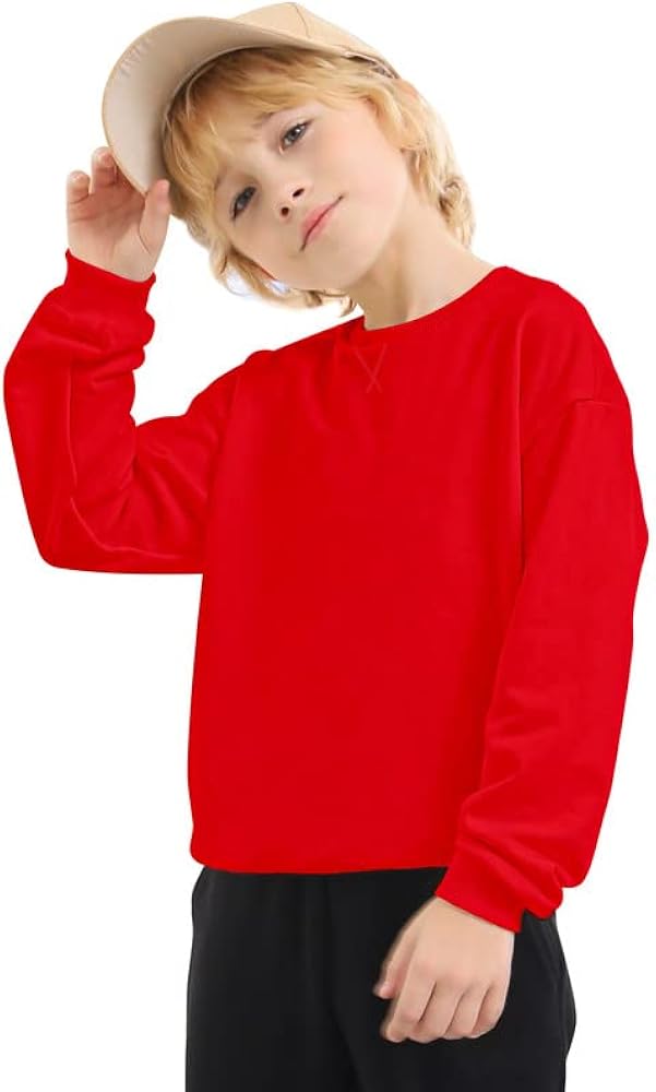 JIAHONG Kids Fleece Sweatshirts Soft Cotton Warm Crewneck Shirt Long Sleeve Pullover Sweatshirts for Boys or Girls