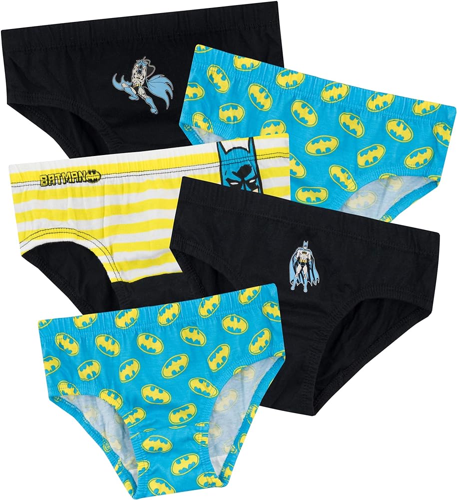 BATMAN DC Comics Boys Underwear Pack of 5 Multicolored 10