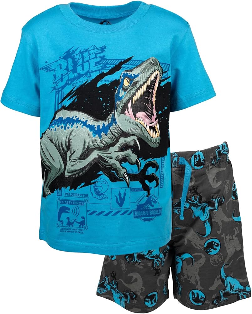 Jurassic World T-Shirt and French Terry Shorts Outfit Set Toddler to Big Kid