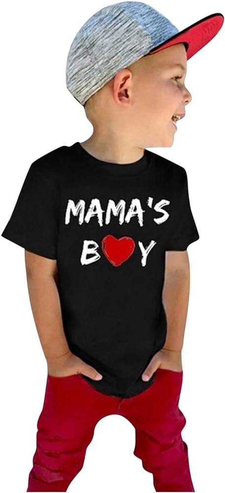 Letter Tee Sleeve T-Shirts Mother's Shirts Kids Short Day Toddler Tops Boys Baby Boys Tops Boy Undershirt