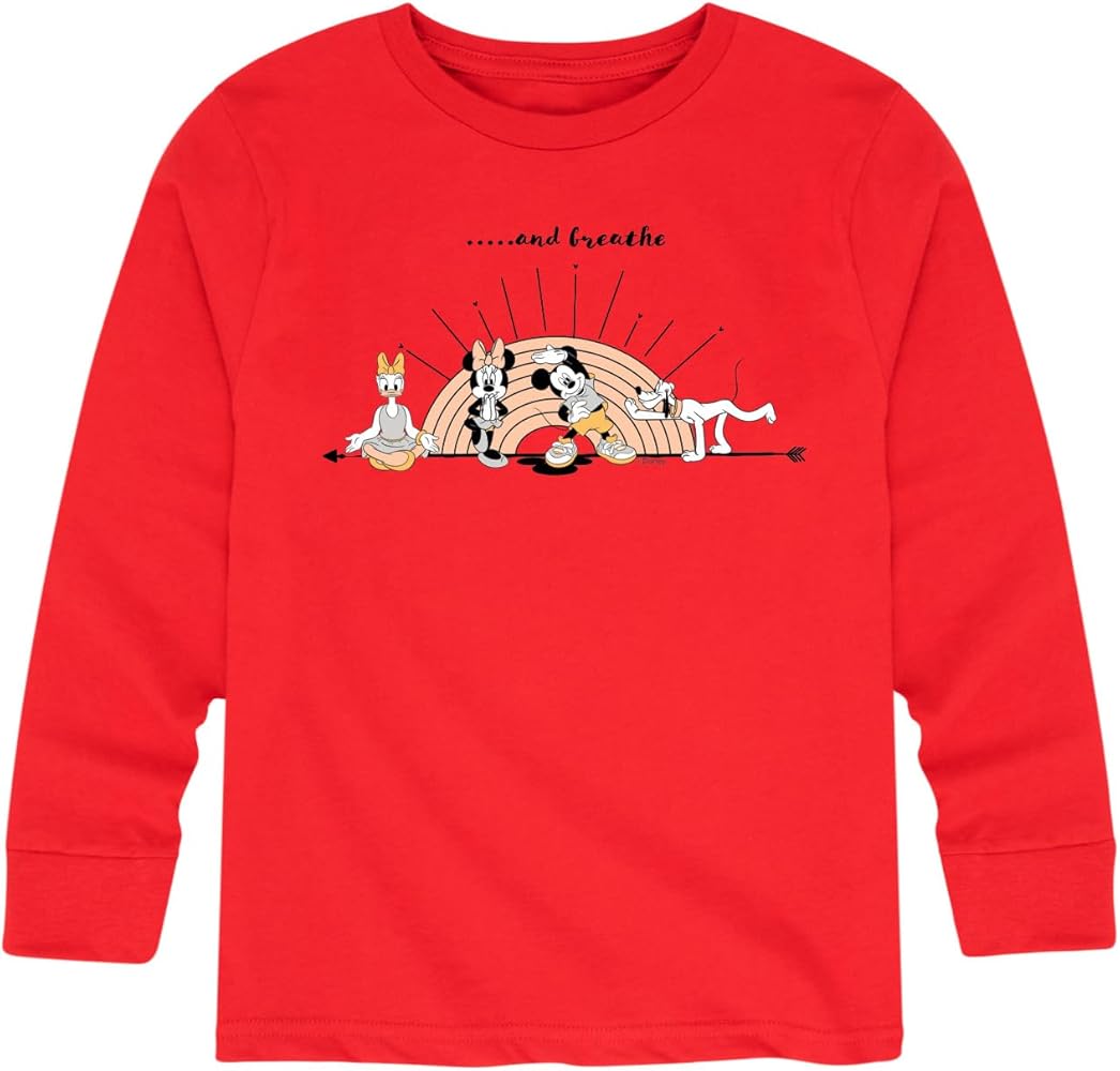 Disney Mickey & Friends - and Breathe - Toddler and Youth Long Sleeve Graphic T-Shirt