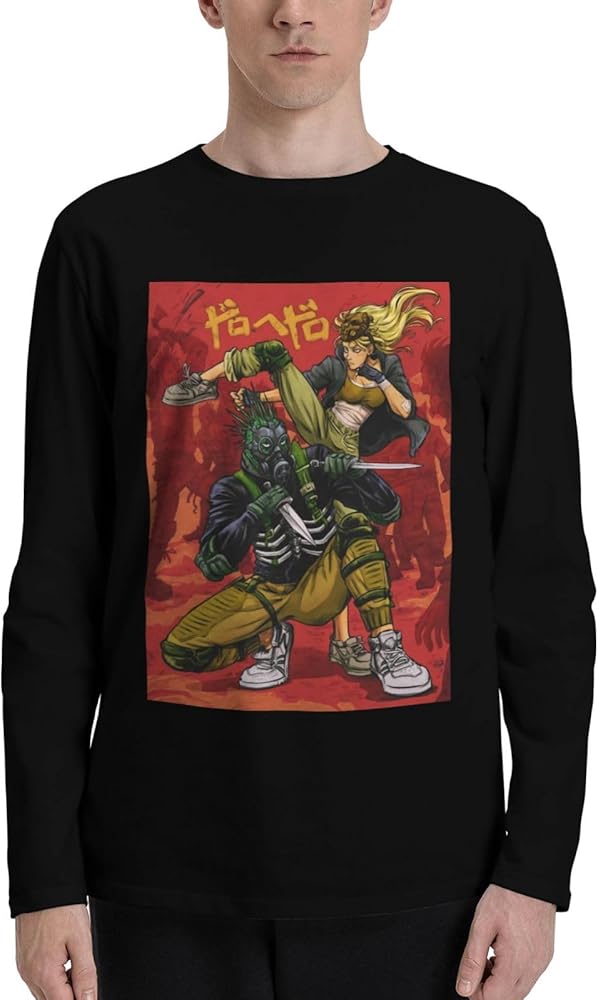 Anime Dorohedoro T Shirt Man's Summer O-Neck Clothes Casual Long Sleeve Tee Black