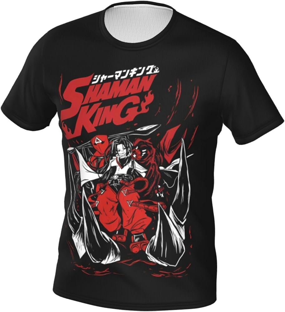 Anime Shaman King T Shirt Men's Summer Round Neck Tops Casual Short Sleeves Tee