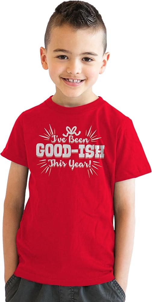 Youth Ive Been Goodish This Year Tshirt Funny Christmas Holiday Party Tee