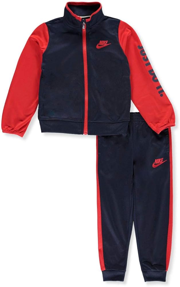 Nike Boy's Futura Tricot Jacket and Pants Set (4, Obsidian (86C626-695) / University Red/Obsidian)