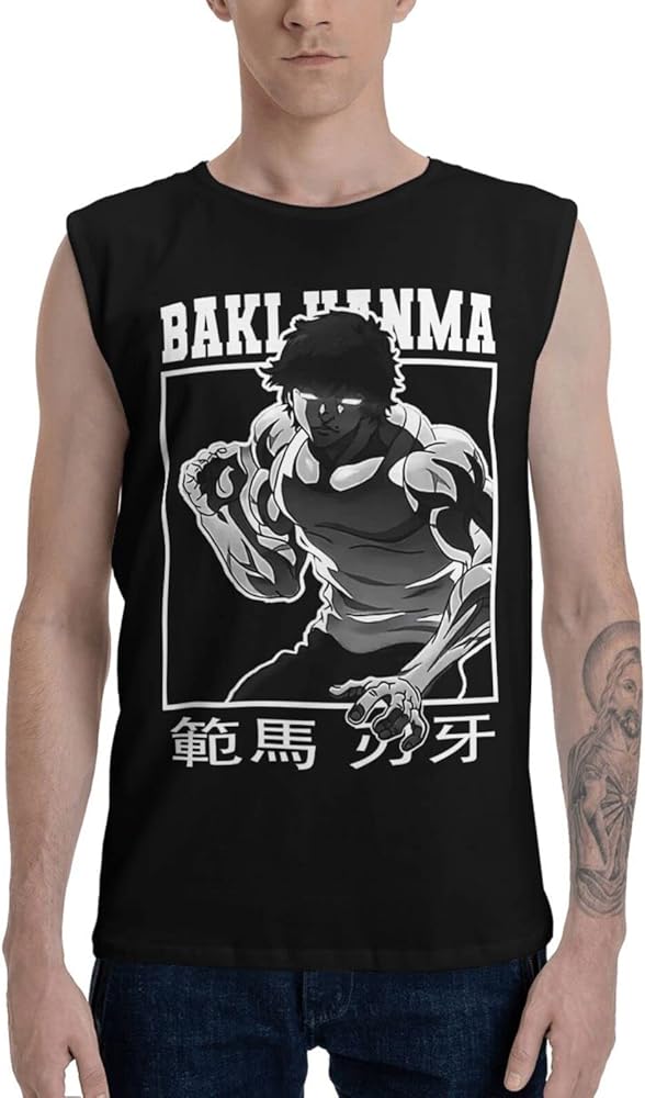 Anime Baki The Grappler Baki Hanma Tank Top Men's Summer Sleeveless Tee Casual Running Workout Sport Vest