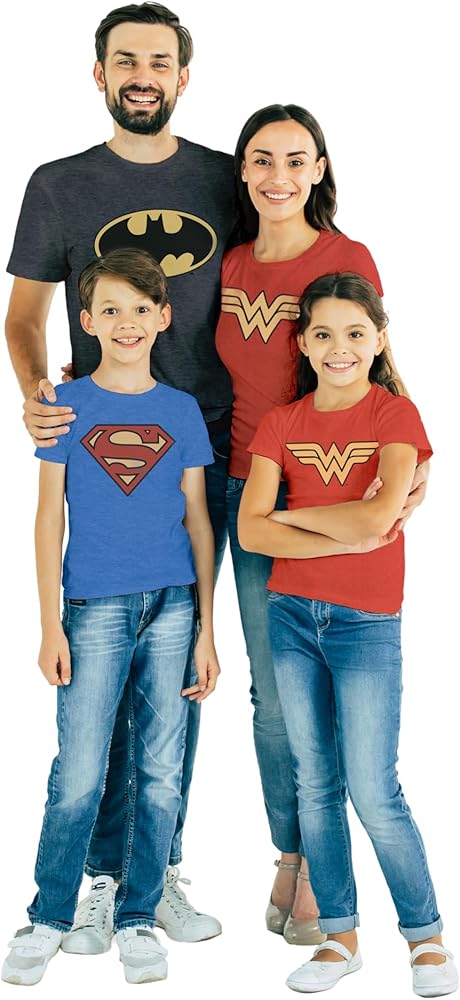 DC Comics Justice League Batman Superman Wonder Woman Matching Family T-Shirt Infant to Adult