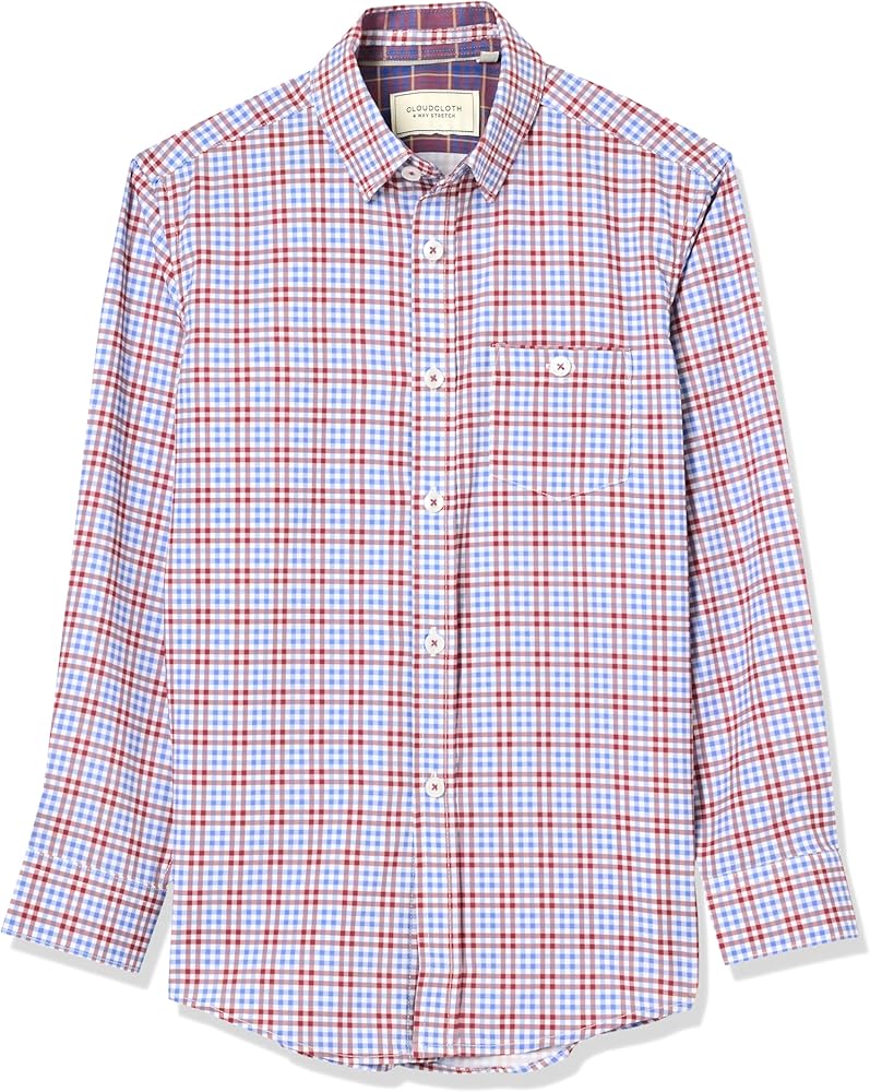 Isaac Mizrahi Boys' 4 Way Stretch Multi-Check Button Down Shirt