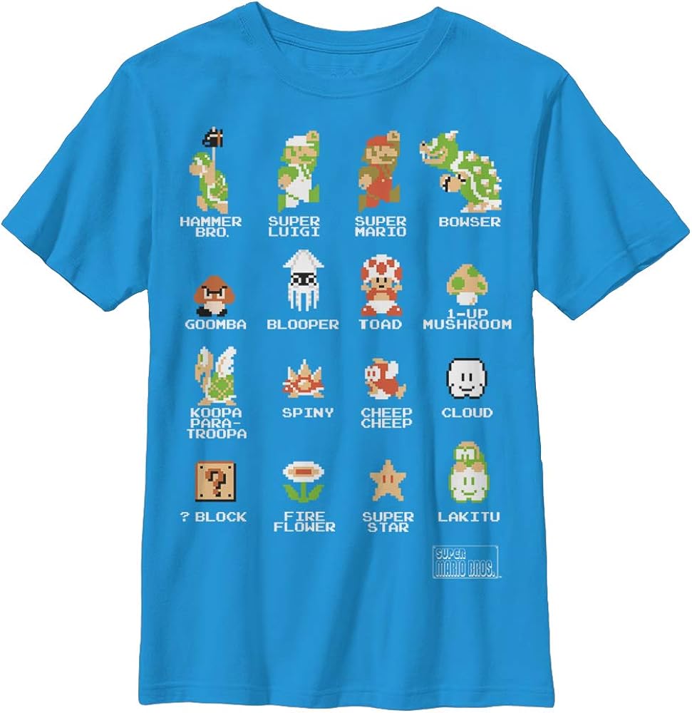 Nintendo Boy's Pixel 9 Cast T-Shirt