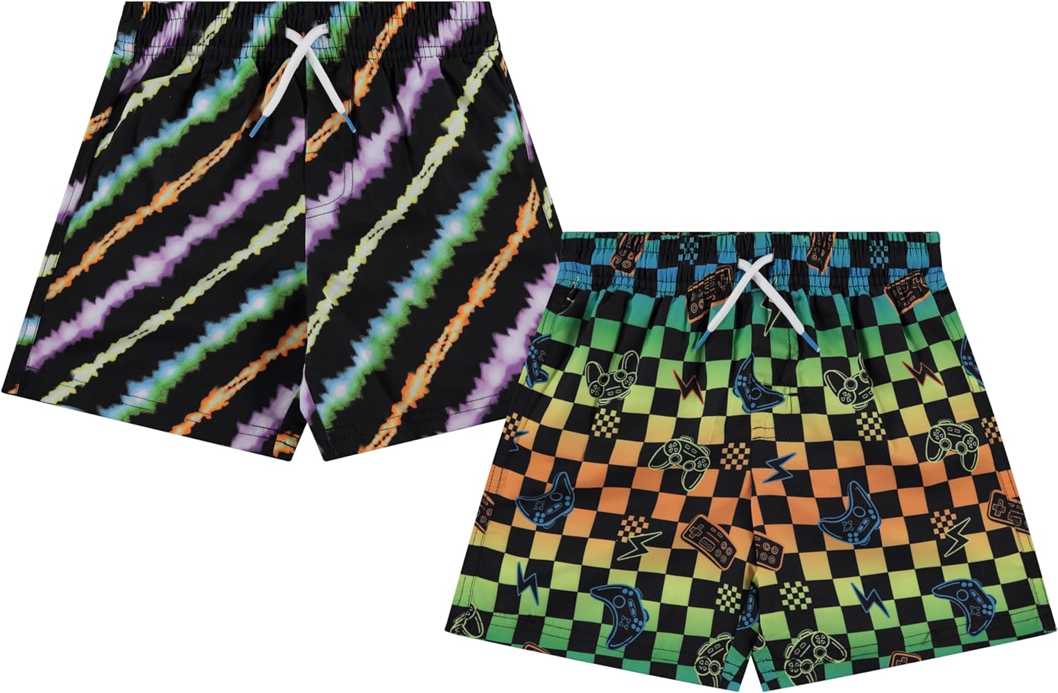 2 or 3-Pack Boys Swim Trunks, Kids Quick Dry Swimming Shorts with Liner - Solid/Printed Swimwear