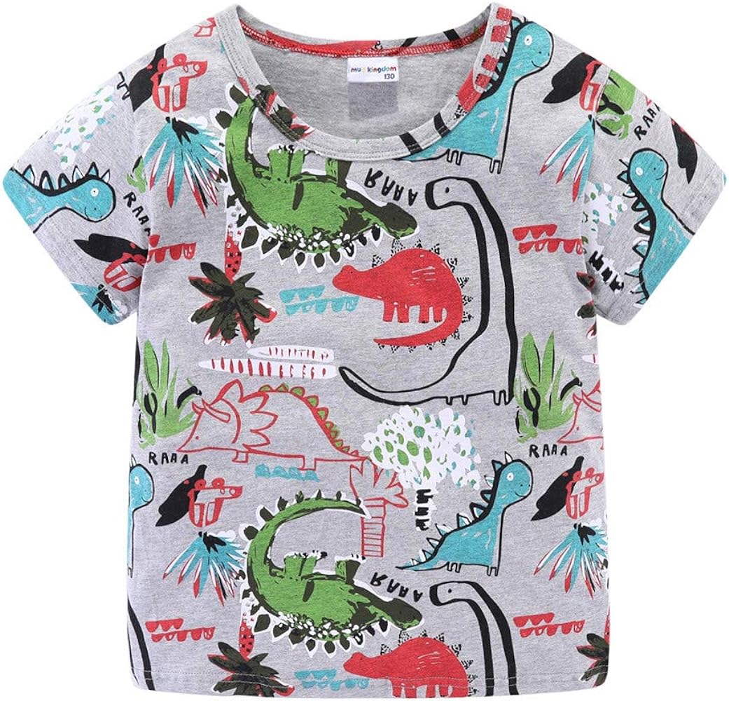 Mud Kingdom Boys Girls T-Shirts Cotton Cute Cartoon Graphic Tees for Kids 2-8 Years