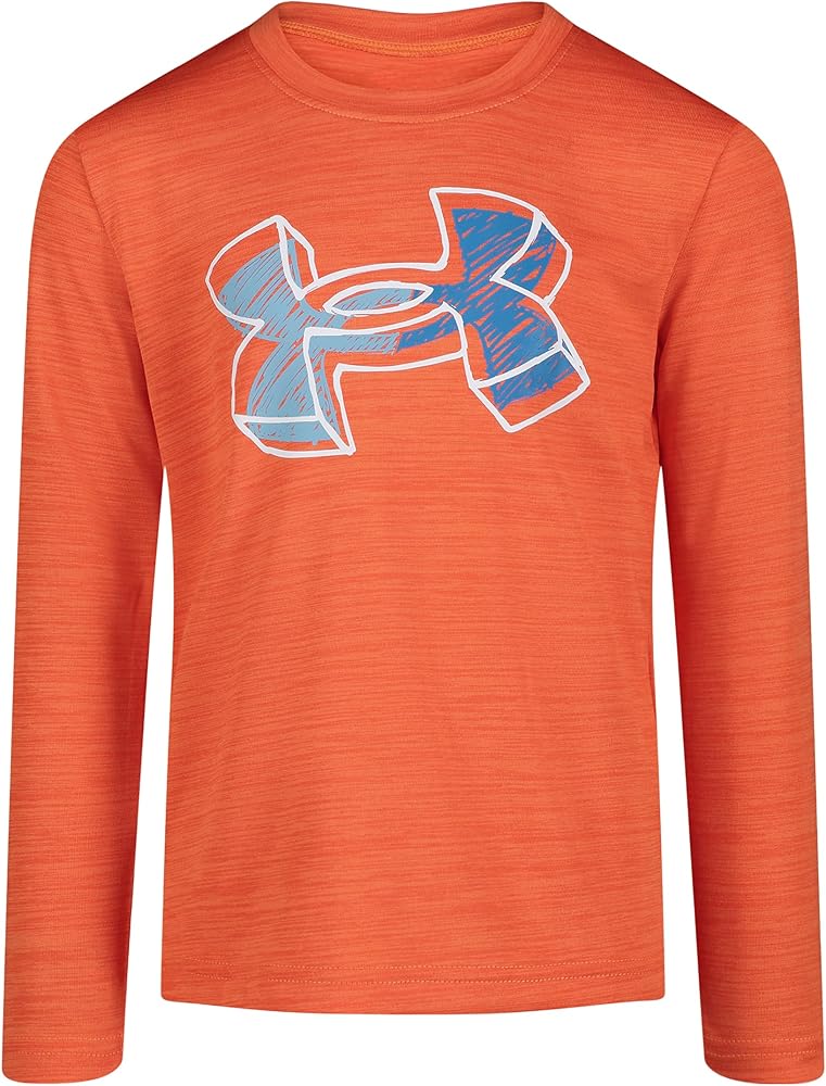 Under Armour UA Big Logo Scribble LS, Tangerine Scribble, 5