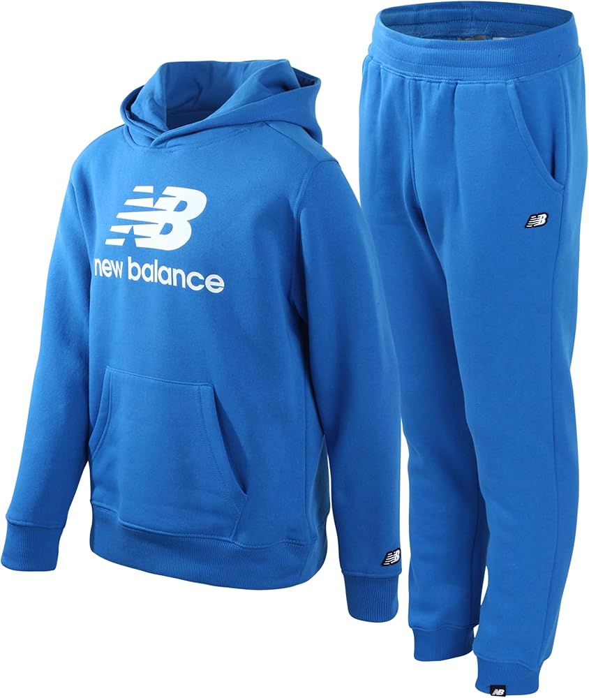 New Balance Boys' Jogger Set - 2-Piece Fleece Pullover Hoodie and Sweatpants