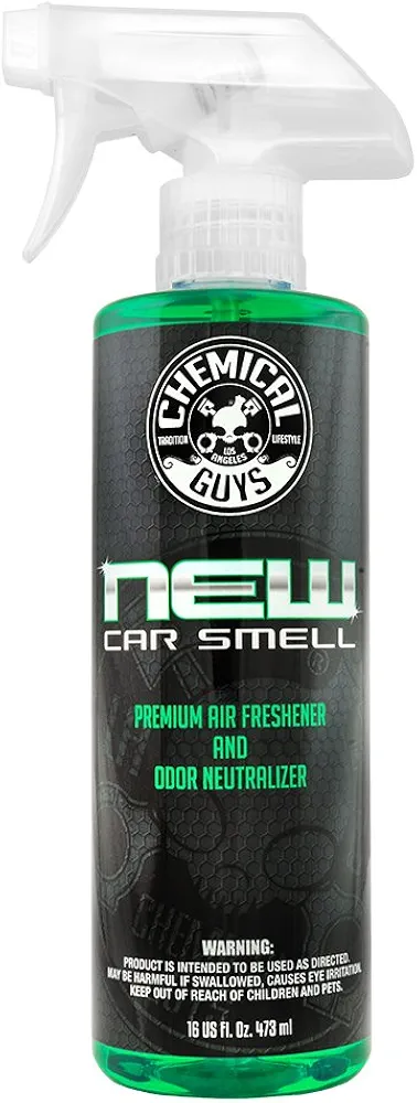 Chemical Guys AIR_101_16 New Car Smell Premium Air Freshener and Odor Eliminator, Long-Lasting Scent, Great for Cars, Trucks, SUVs, RVs & More, 16 fl oz