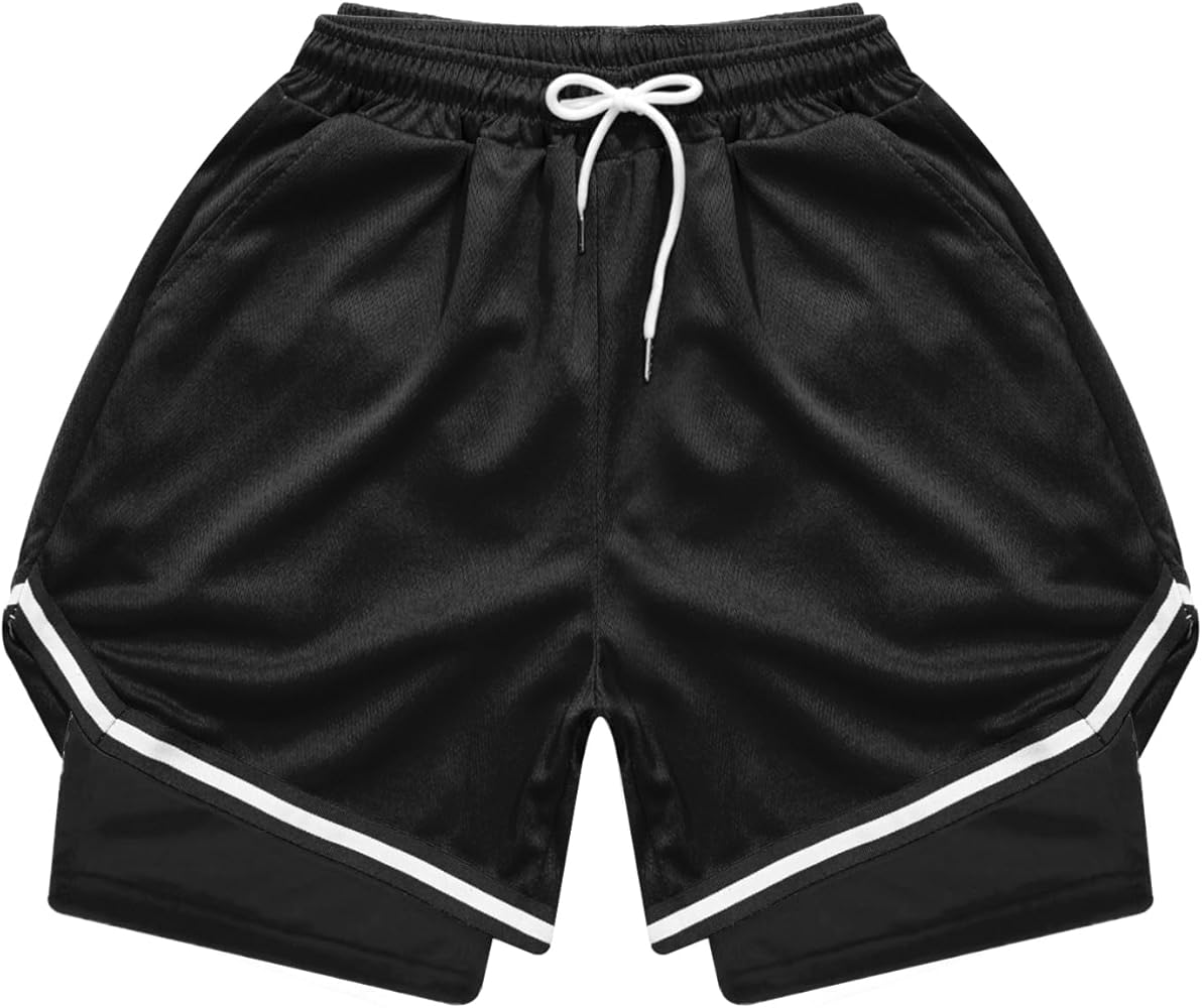 Children's Boys' Quick Dry Athletic Shorts with Pockets Basketball Football Jersey Shorts Activewear