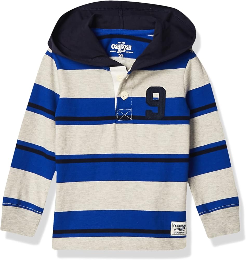 OshKosh B'Gosh Boys' Little Hooded Rugby Top