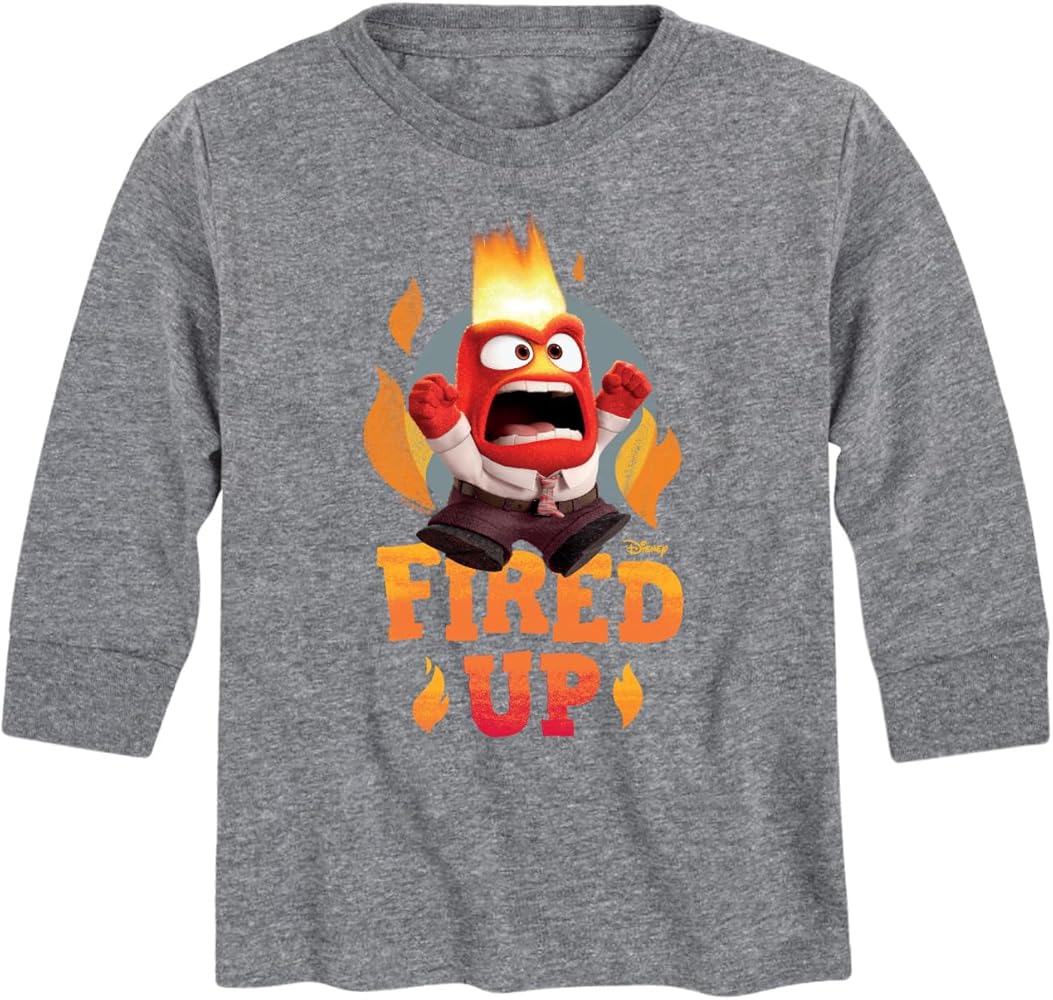 Disney Inside Out - Fired Up - Toddler and Youth Long Sleeve Graphic T-Shirt