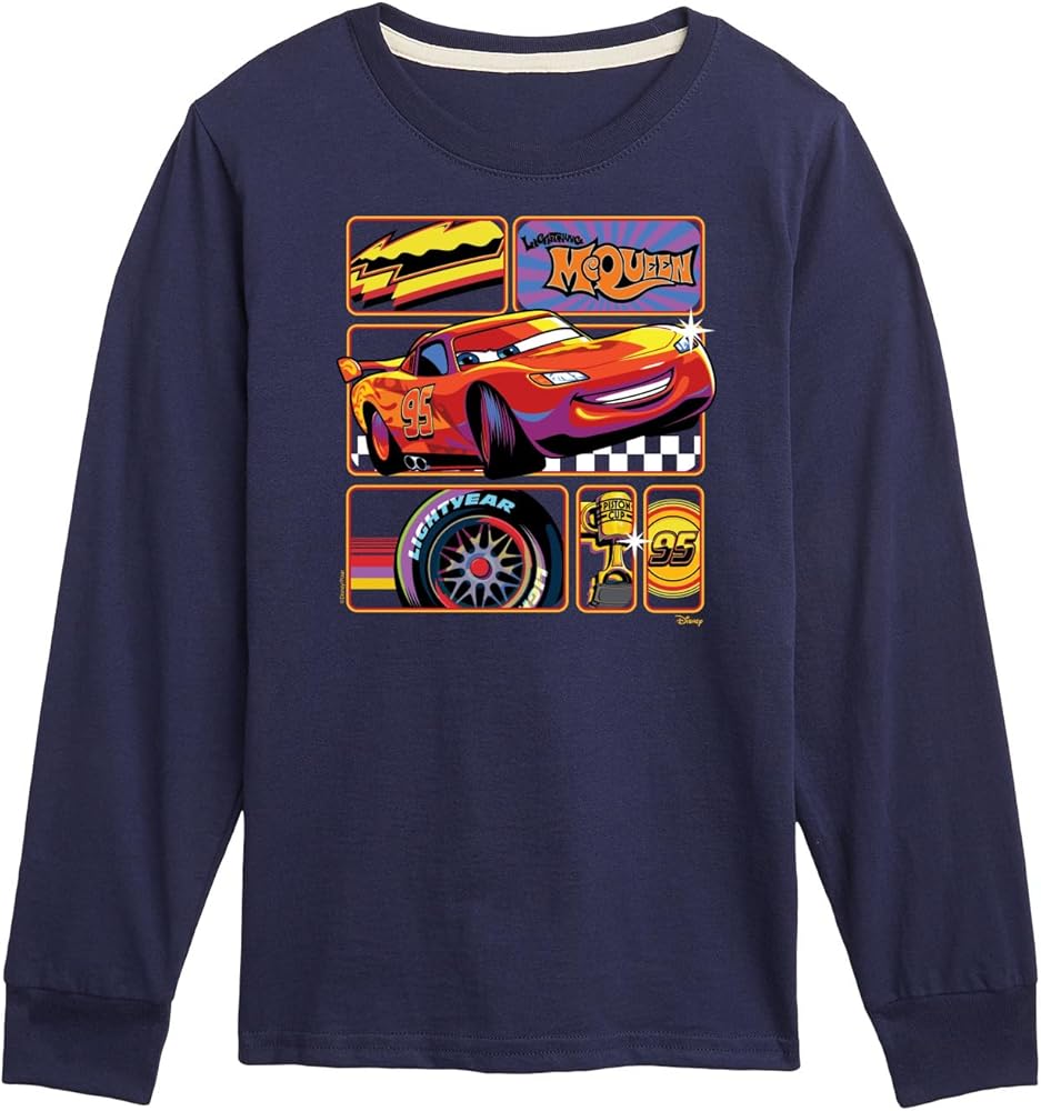 Disney Cars - Lightning McQueen Best Trophies - Toddler & Youth Long Sleeve Graphic T-Shirt