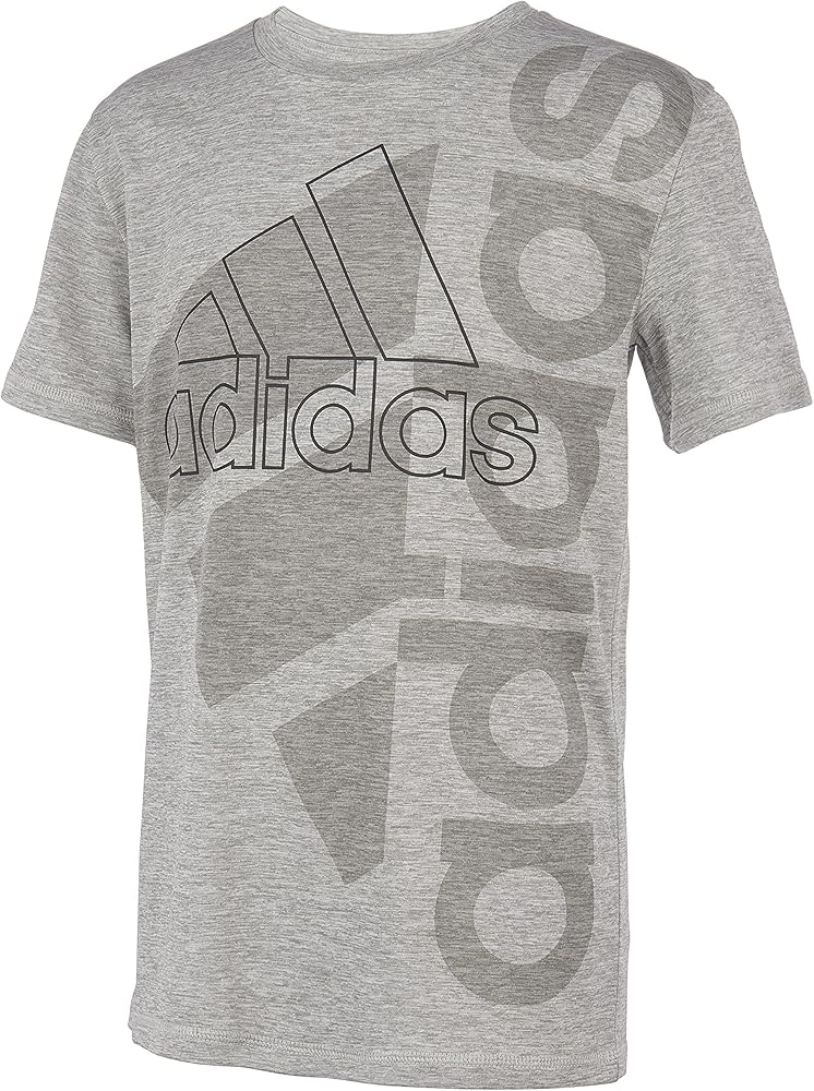 adidas boys Vert Bos Pigment T-shirt T Shirt, Grey Heather, 4-8 Years US