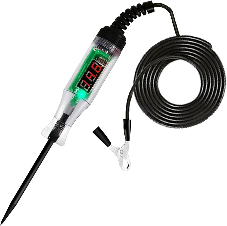 Test Lights Automotive, Circuit Tester 3-48V DC Digital LCD Light,Heavy Duty Light Tester with Voltmeter, Auto Bidirectional Voltage Tester Electric Test Pen for Vehicle Car Motorcycle Truck Golf Cart