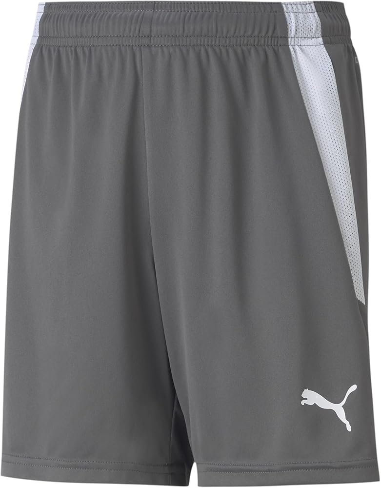 PUMA unisex child Teamliga Shorts, Smoked Pearl-puma White, Large US