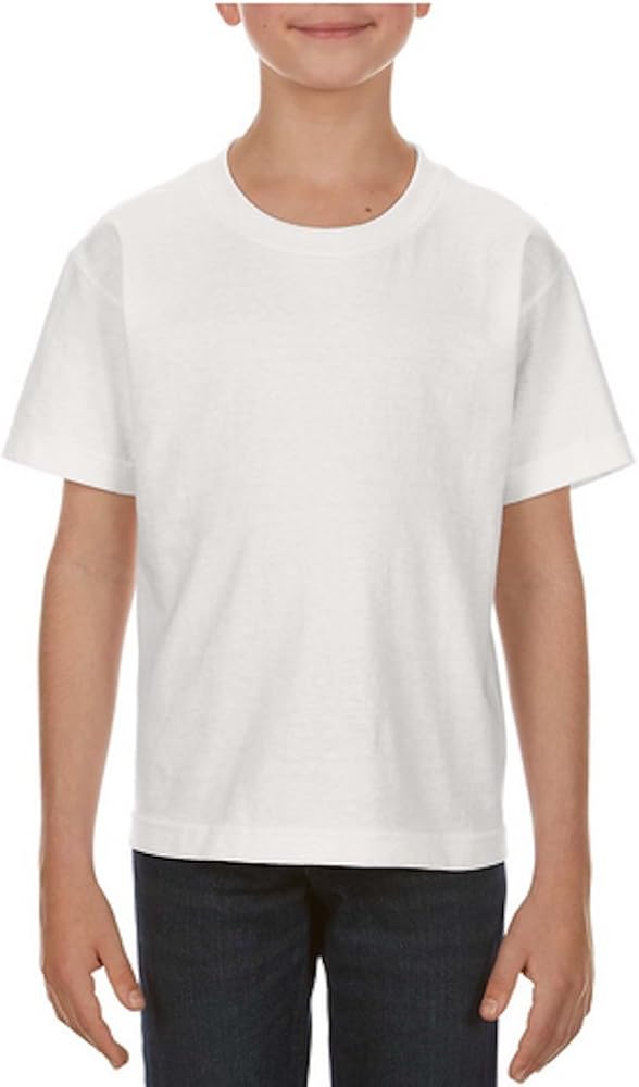 AAA Alstyle Apparel and Active Wear 100% Cotton White T-Shirt. 2-Pack.Youth Medium