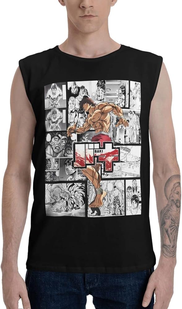 Anime Baki The Grappler Tank Top Man's Summer Sleeveless Tee Casual Running Workout Sport Vest