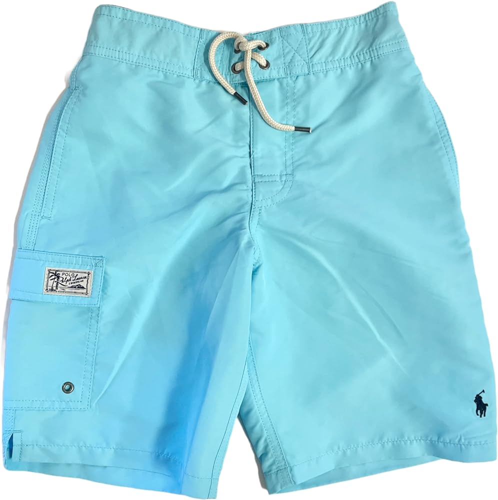 Polo Ralph Lauren Boys Kids Swim Trunks Size Large Light Blue (Small Pony)