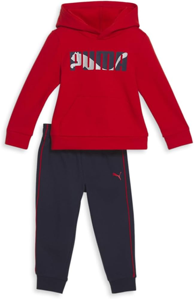 Puma Toddler Boys Two-Piece Fleece Hoodie & Joggers Set Athletic Tops Casual Hoodie Fleece - Blue, Red