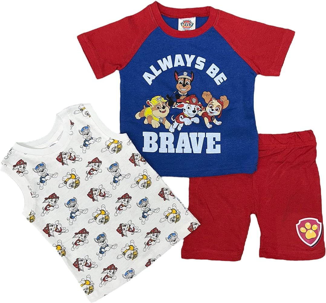 Nickelodeon Paw Patrol Little Boys Three-Piece Short Set