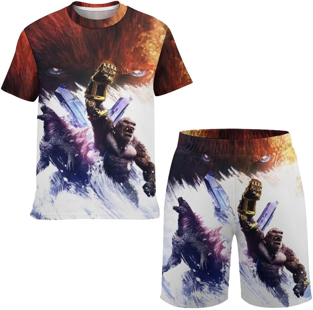 Boys Girls Game T-Shirt Short Sets Graphic Cartoon 3D Printed Short Sleeve Outfit Set Suits for Youth 6-16 Years