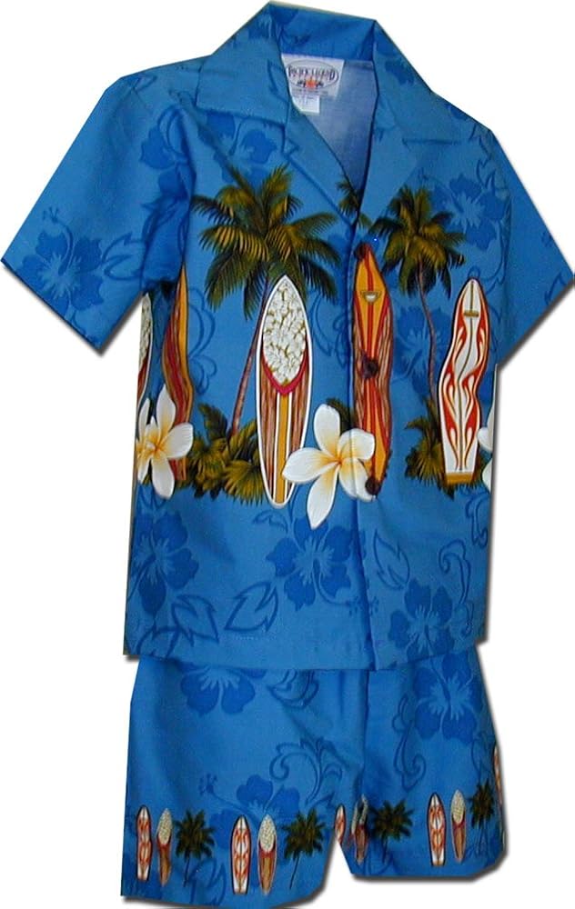 Todder Boys Hawaiian Short Set Surf Up