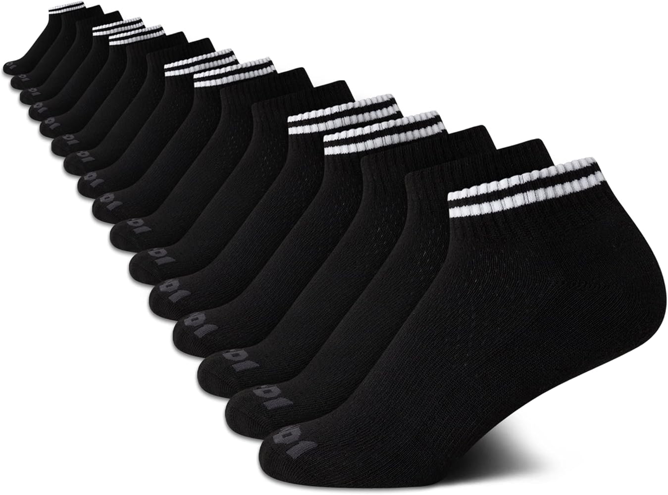 AND1 Boys' Socks - Athletic Cushion Quarter Cut Socks (16 Pack)