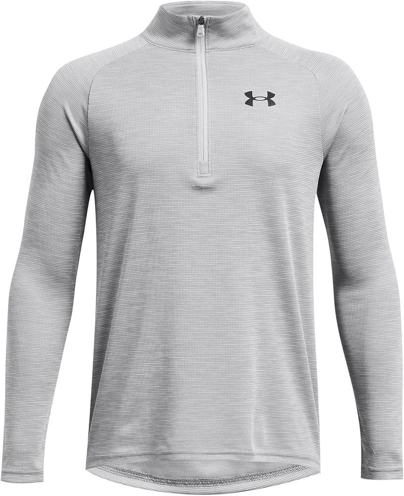 Under Armour Boy's Tech Textured 1/2 Zip (Big Kids) Mod Gray/Black MD (10-12 Big Kid)