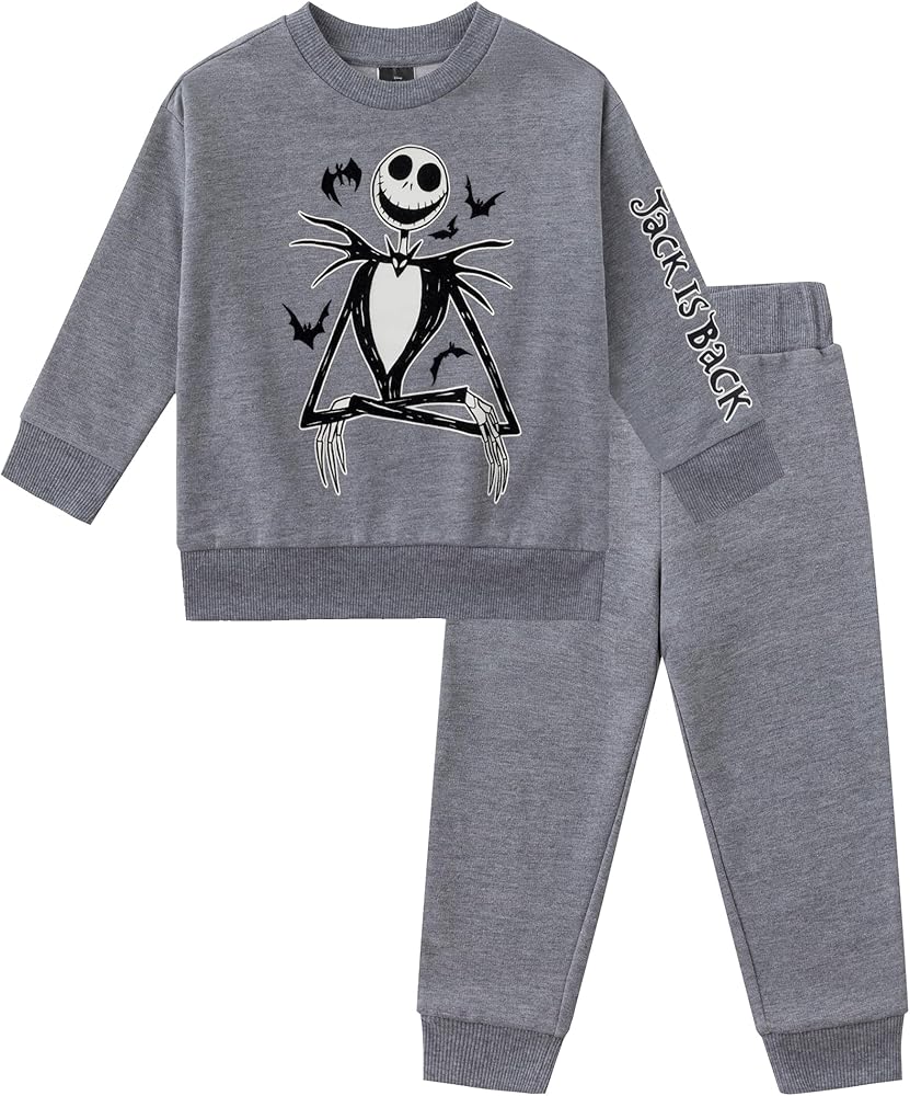 Disney Nightmare Before Christmas Jack Skellington Boys Fleece Sweatshirt and Pants Set for Toddler