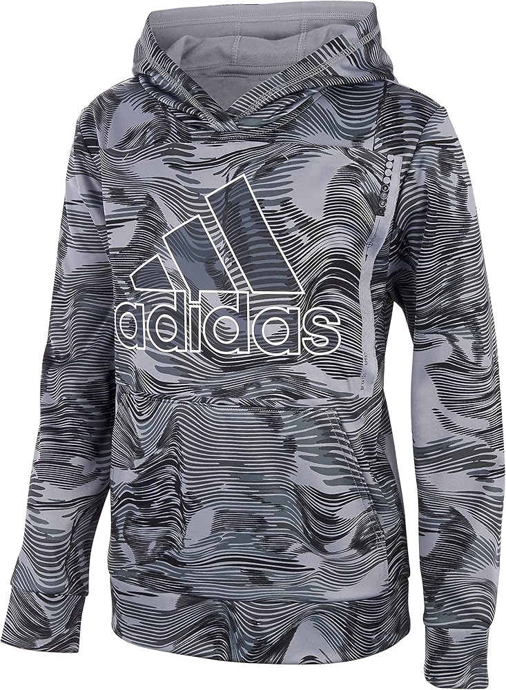 adidas Boy's Warp Camo Allover Print Pullover Hoodie