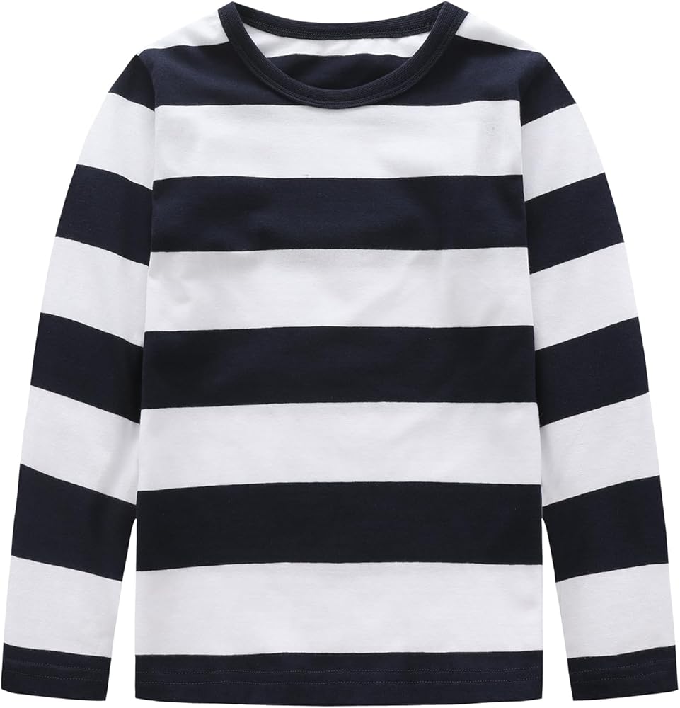 Boys Rainbow Striped Shirt Cotton Long Sleeve T-Shirts