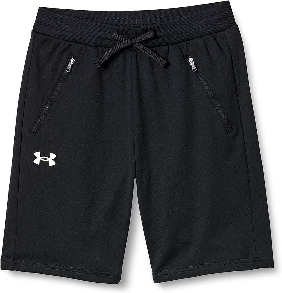 Under Armour Boys UA Pennant Shorts (as1, Alpha, s, Regular, Black/White-001)