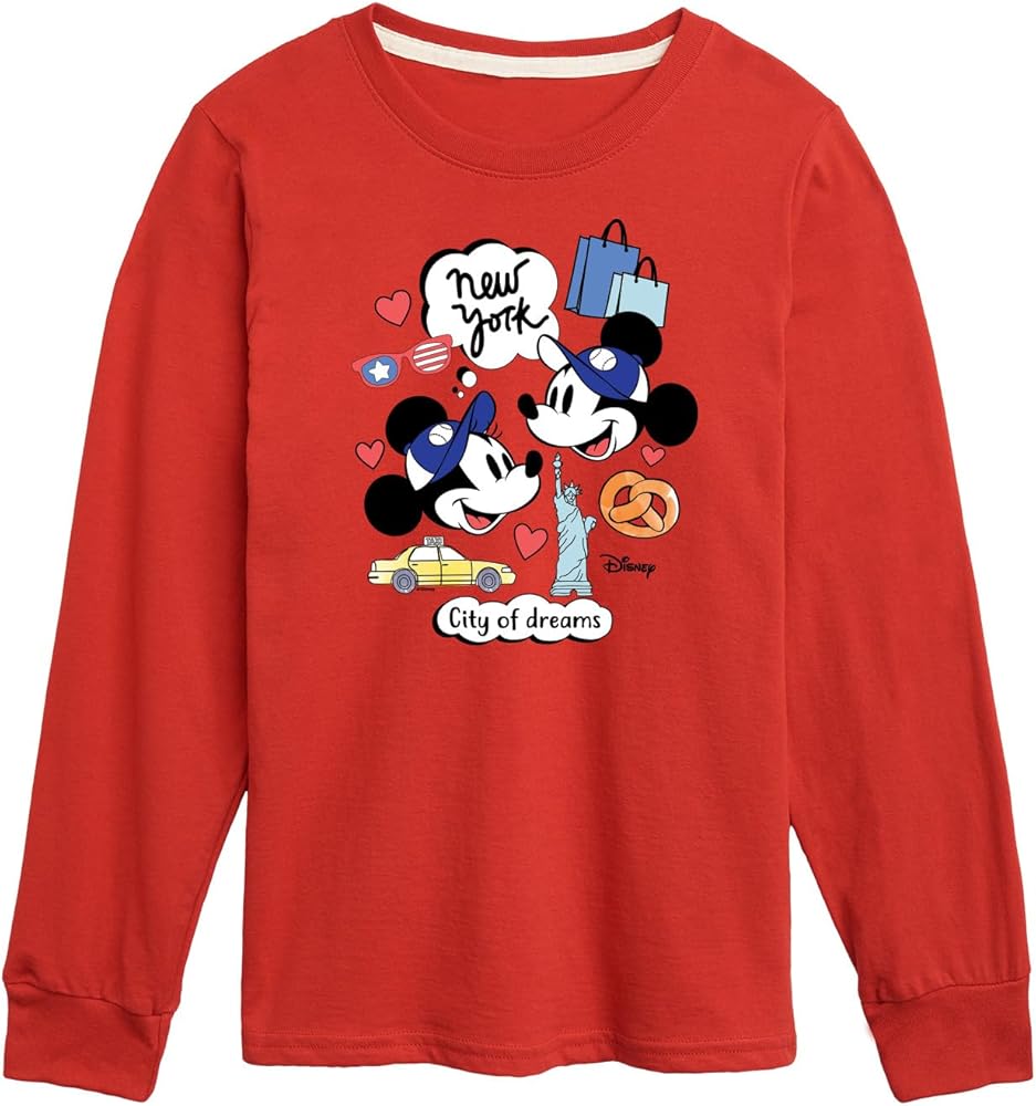 Disney Characters - Mickey & Friends - New York City of Dreams - Toddler and Youth Long Sleeve Graphic T-Shirt