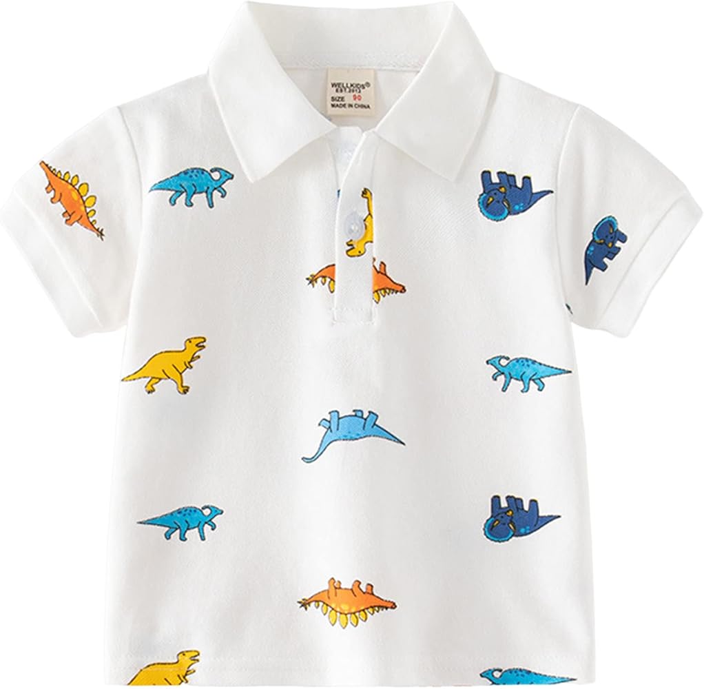 Summer Toddler Boys Girls Short Sleeve Cartoon Prints T Shirt Tops Tee Shirt Pack