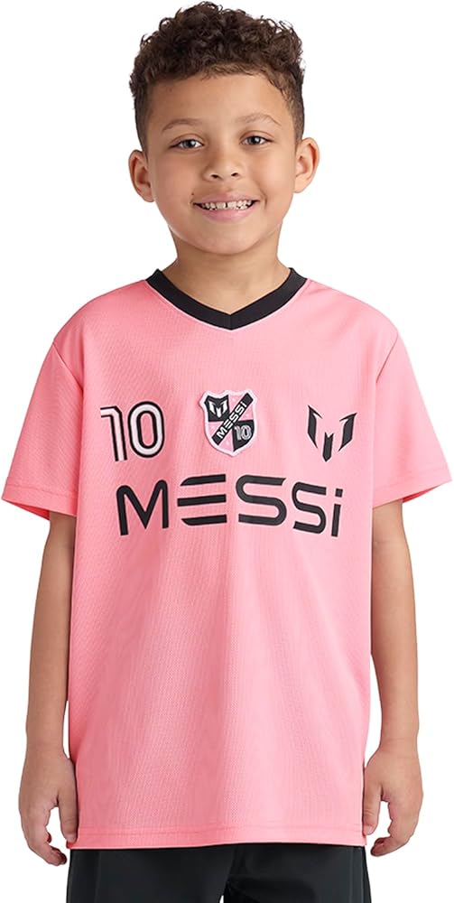 Messi Boys' Lifestyle Short Sleeve Top, Standard Shirt with Logo, Comfortable Fit