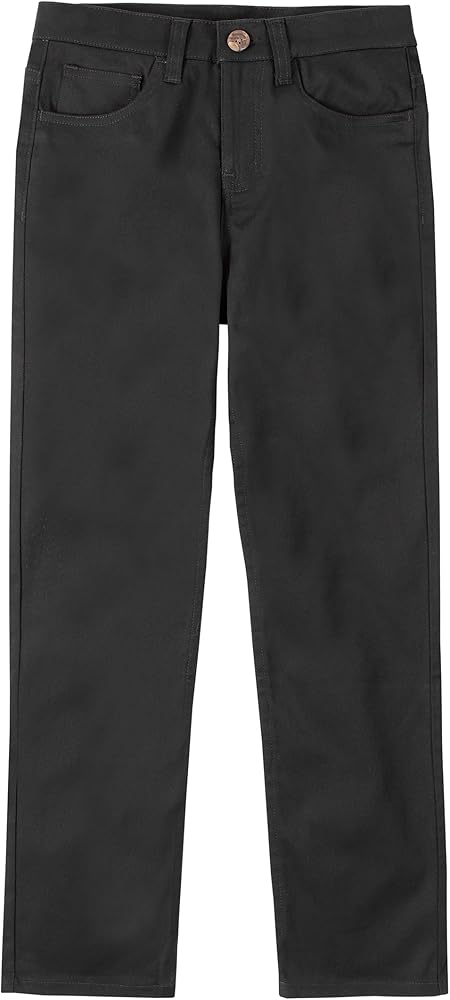 Nautica Boys' Flat Front Stretch Twill Chino Khaki Pant